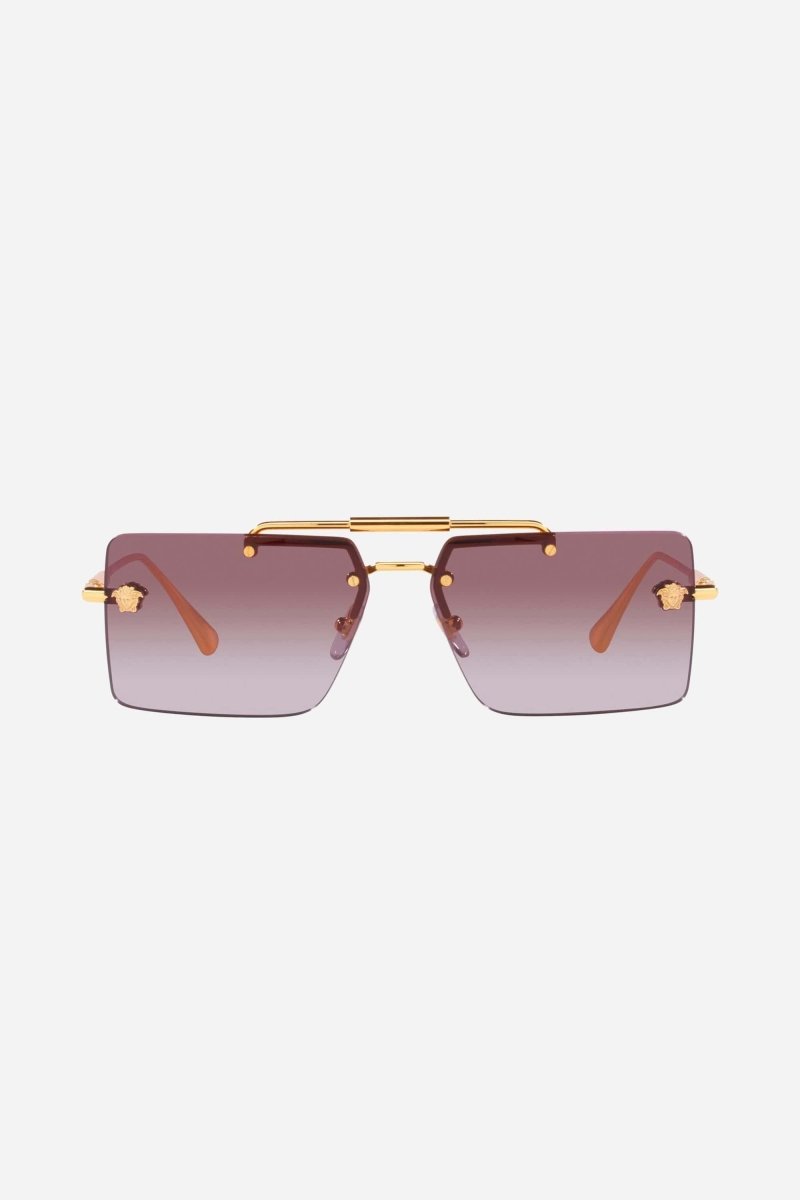 Gold pilot sunglasses with light purple mirror – is distinguished by its strength of character, innovative use of new, – LUX VERSE Luxury Designer Fashion Outlet