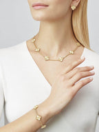 Vintage Alhambra Necklace, 10 motifs – these four-leaf clover-inspired lucky icons are outlined with gold beading – LUX VERSE Luxury Designer Fashion Outlet