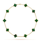 Vintage Alhambra Necklace Green, 10 motifs. – faithful to the first Alhambra® jewel, the Vintage Alhambra pieces stand out for – LUX VERSE Luxury Designer Fashion Outlet