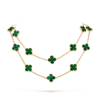 Vintage Alhambra Sautoir, 20 motifs – these four-leaf clover-inspired lucky icons are outlined with gold beading – LUX VERSE Luxury Designer Fashion Outlet