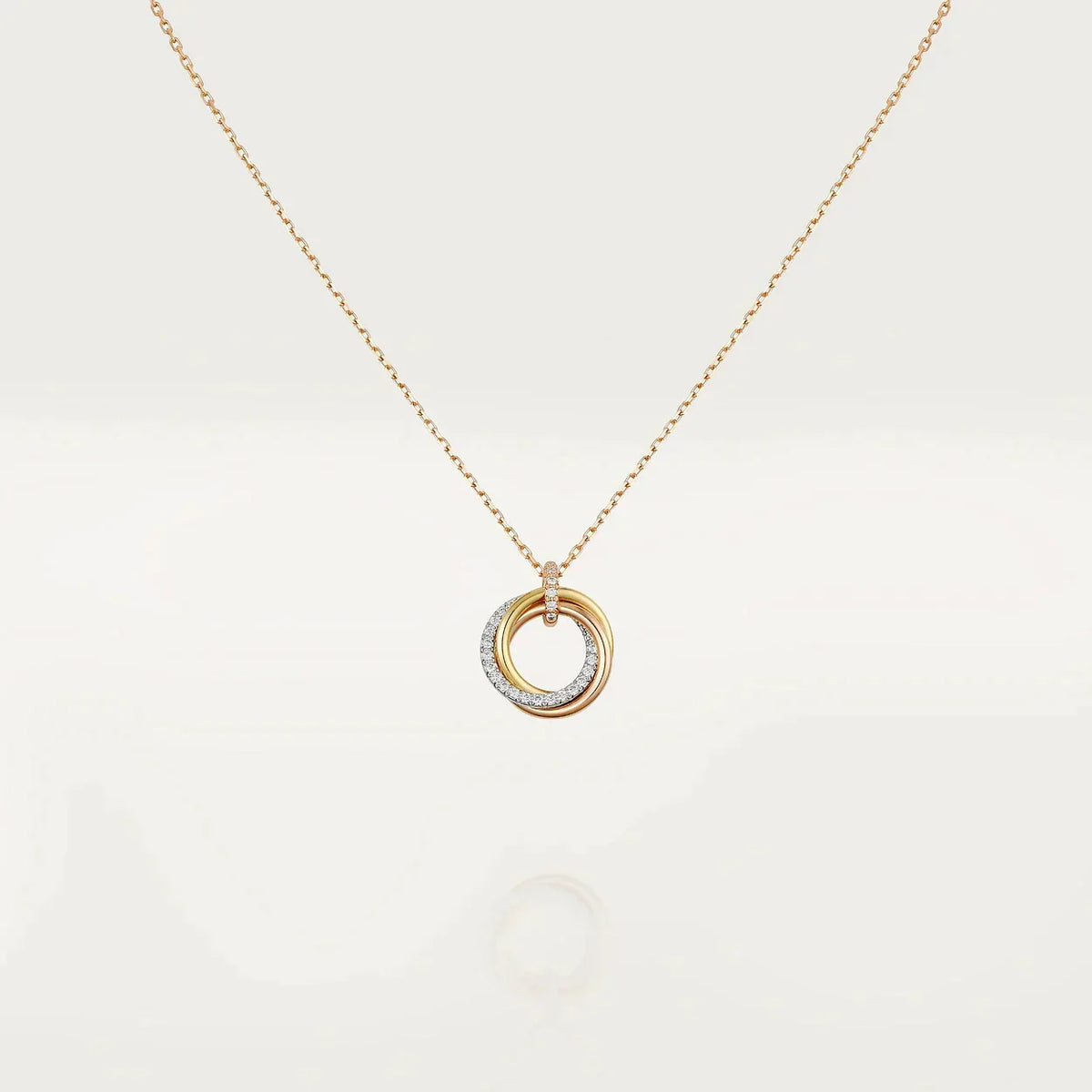 Trinity Necklace Silver Gold Rose Gold Diamonds – LUX VERSE Luxury Designer Fashion Outlet