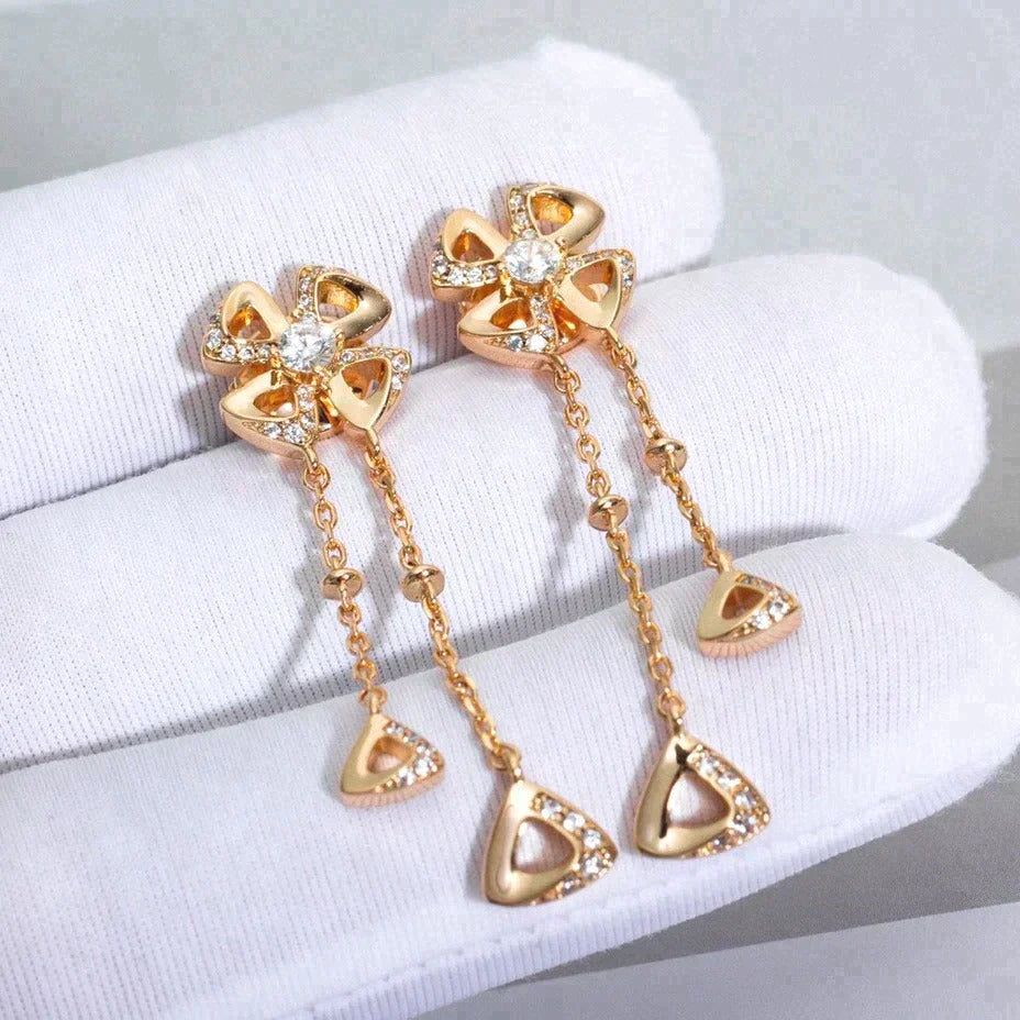 Fiorever Rose Gold Diamonds Earrings – LUX VERSE Luxury Designer Fashion Outlet