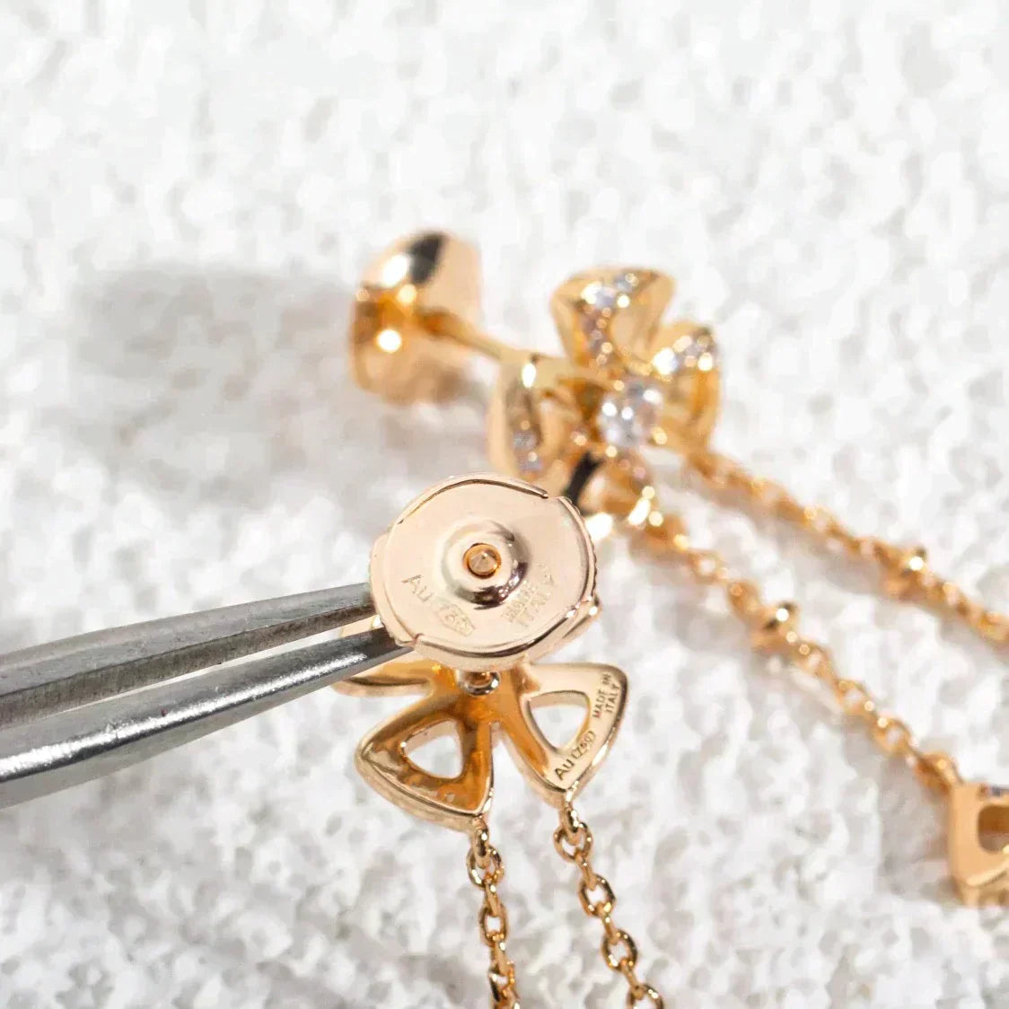 Fiorever Rose Gold Diamonds Earrings – LUX VERSE Luxury Designer Fashion Outlet