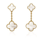 Clover 2 Motif White Mop Earrings – LUX VERSE Luxury Designer Fashion Outlet