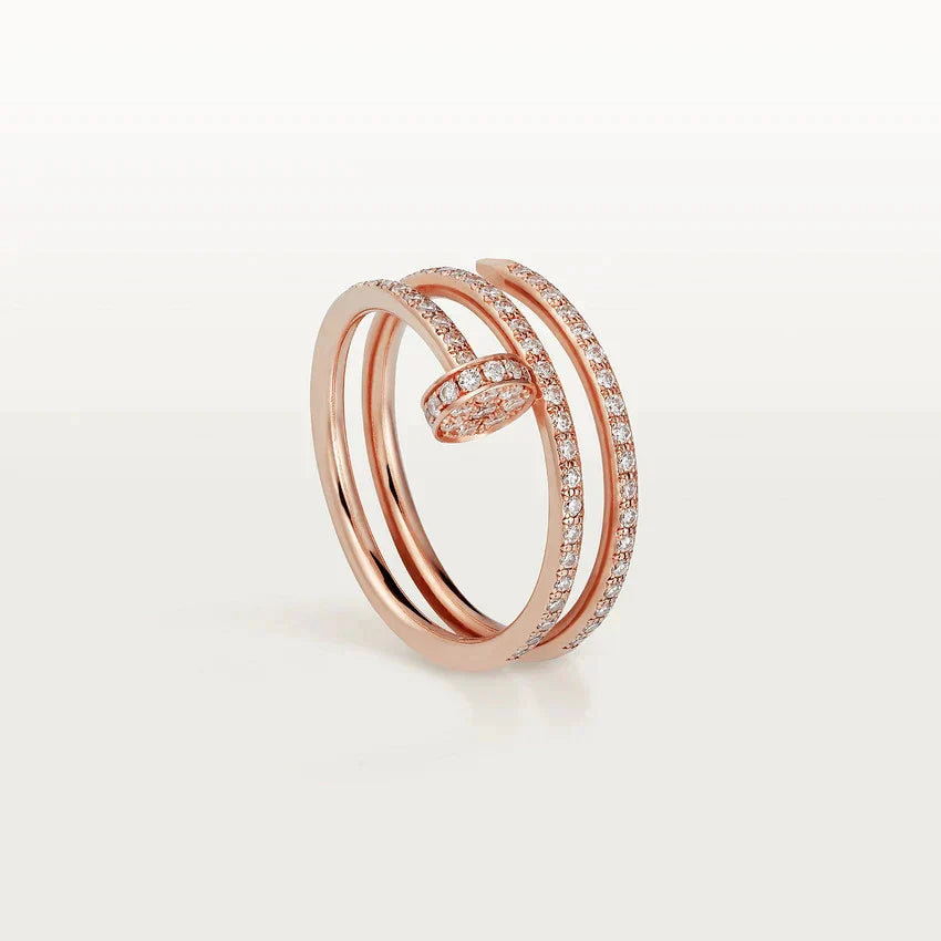 Juste Ring 1.8mm Rose Gold Double Row Diamonds – LUX VERSE Luxury Designer Fashion Outlet