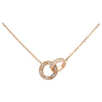 Love Double Ring Diamond Necklace – LUX VERSE Luxury Designer Fashion Outlet