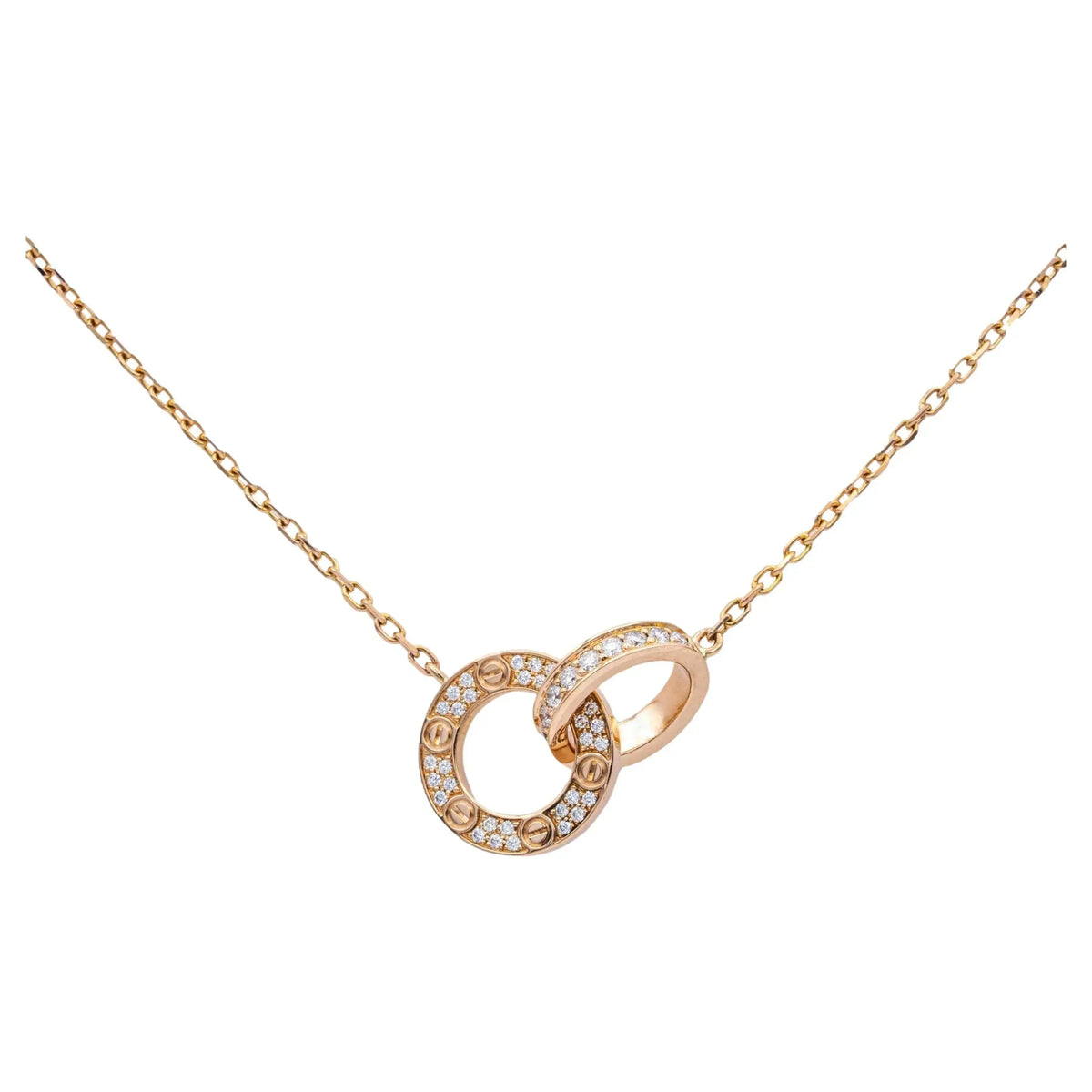 Love Double Ring Diamond Necklace – LUX VERSE Luxury Designer Fashion Outlet