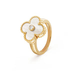 Clover Pink Mop Ring Gold Diamond – LUX VERSE Luxury Designer Fashion Outlet
