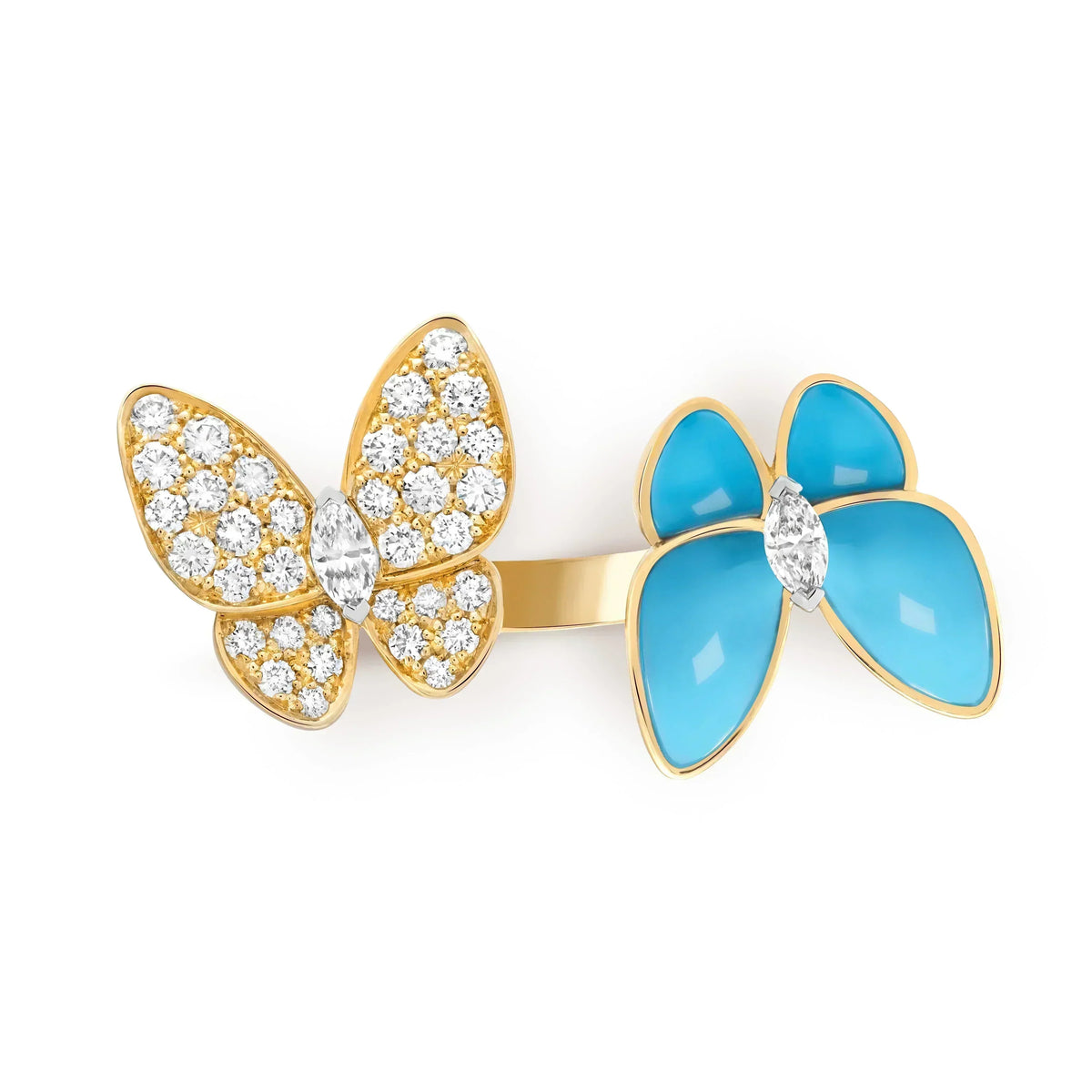 Twin Butterfly Turquoise Diamond Ring – LUX VERSE Luxury Designer Fashion Outlet